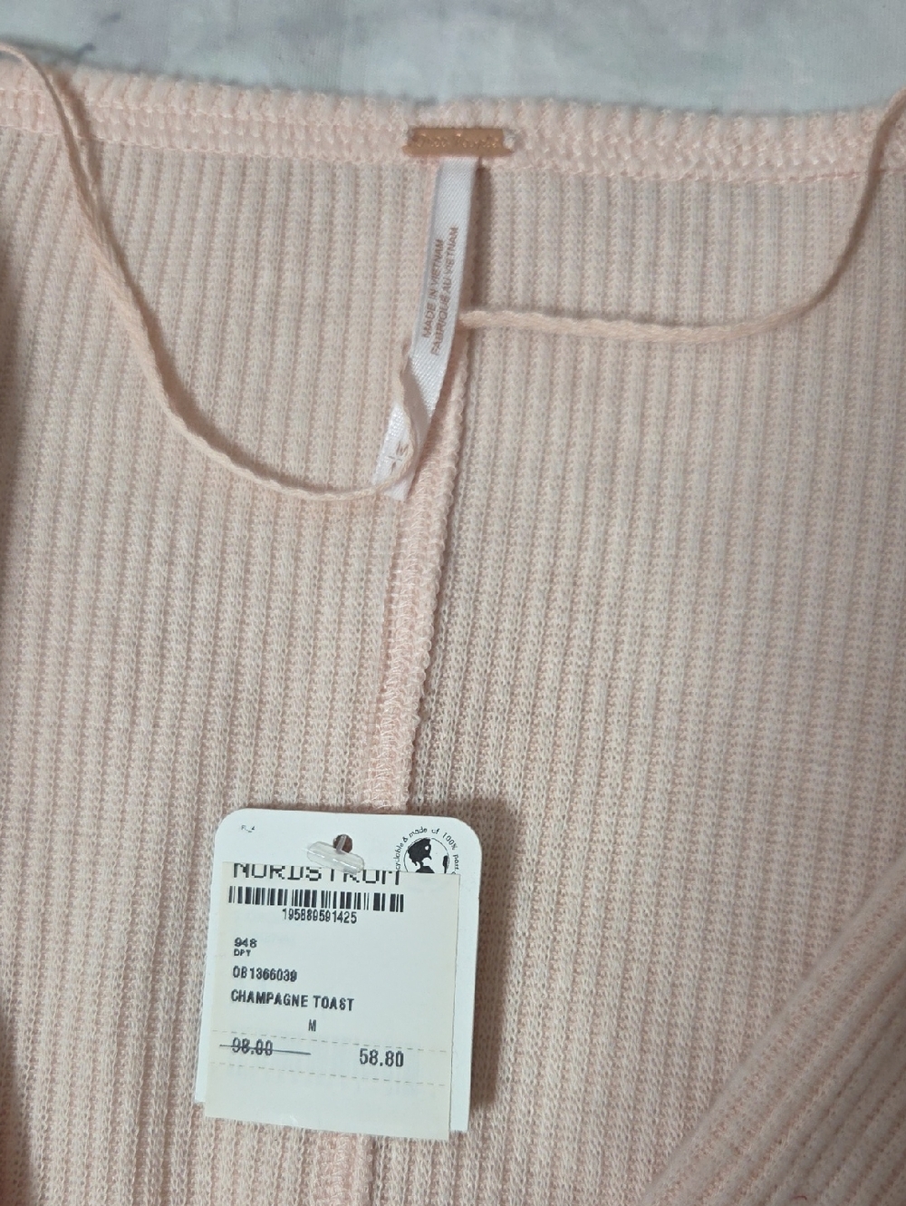Free People Cozy With You Ribbed Wrap Pullover Sweater In Champagne Toast - Picture 2 of 7